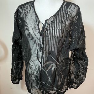 Chico’s beach cover-up shirt. Size 2 NWOT a gift . Long sleeve/ side tie